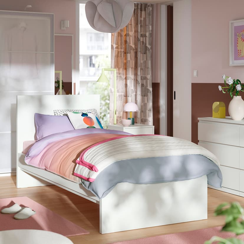 STORKLINTA — Rama łóżka, biały/Lillhällan, 