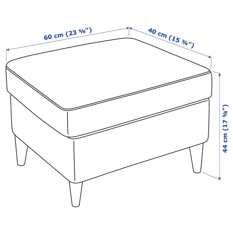 табурет для ног, Skiftebo желтый dimensions