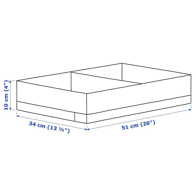 ящик с отделениями, белый, 34x51x10 см dimensions