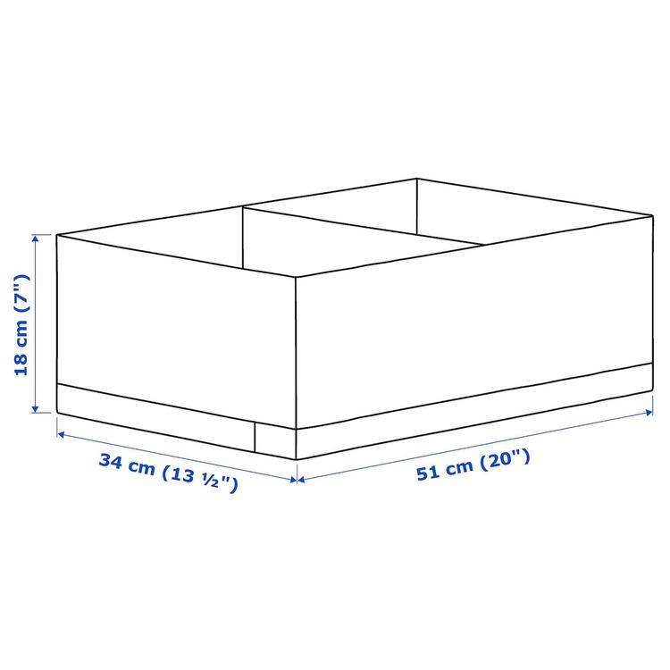 ящик с отделениями, белый, 34x51x18 см dimensions