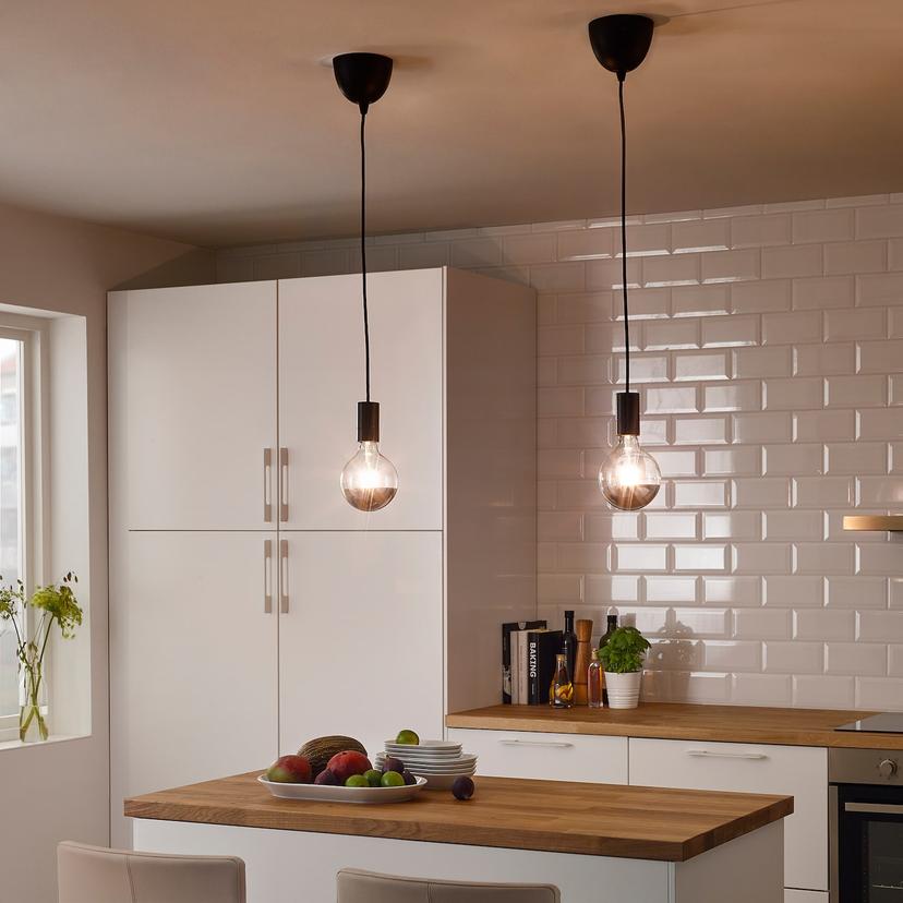 SUNNEBY — шнур-подвес, черный текстиль, 1.8 м