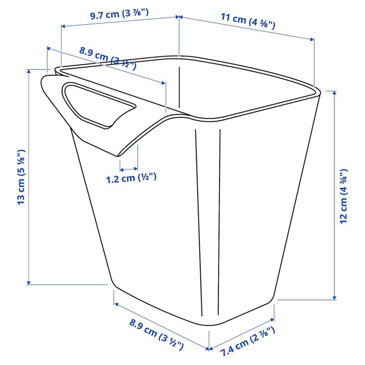 контейнер, белый, 12x11 см dimensions