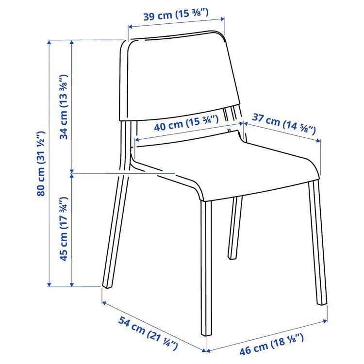 стул, белый dimensions