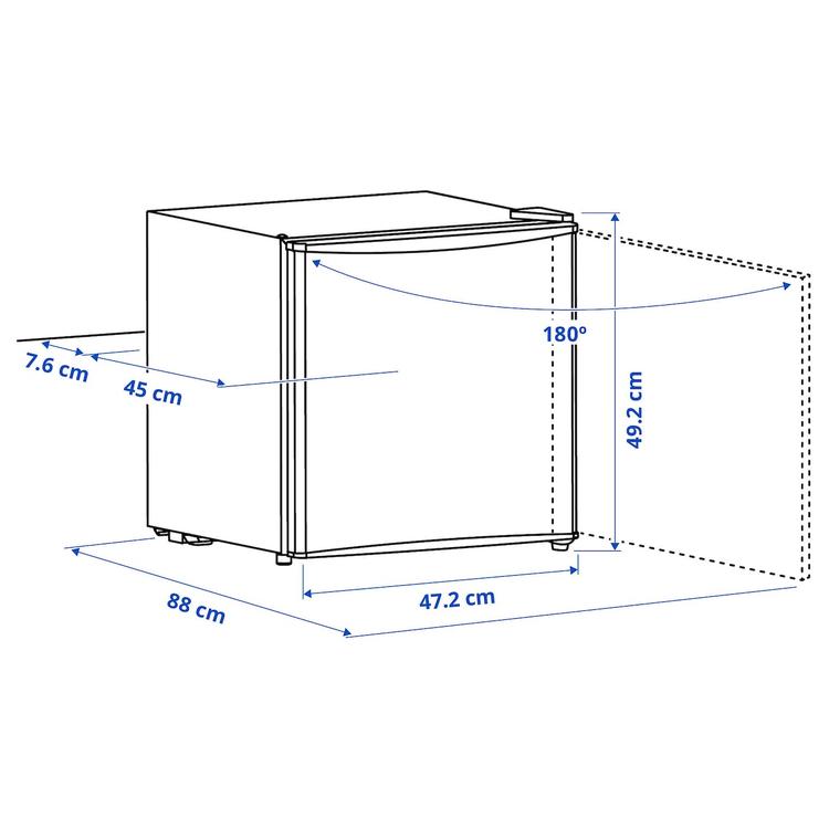 холодильник, отдельно стоящий/белый, 43 л dimensions