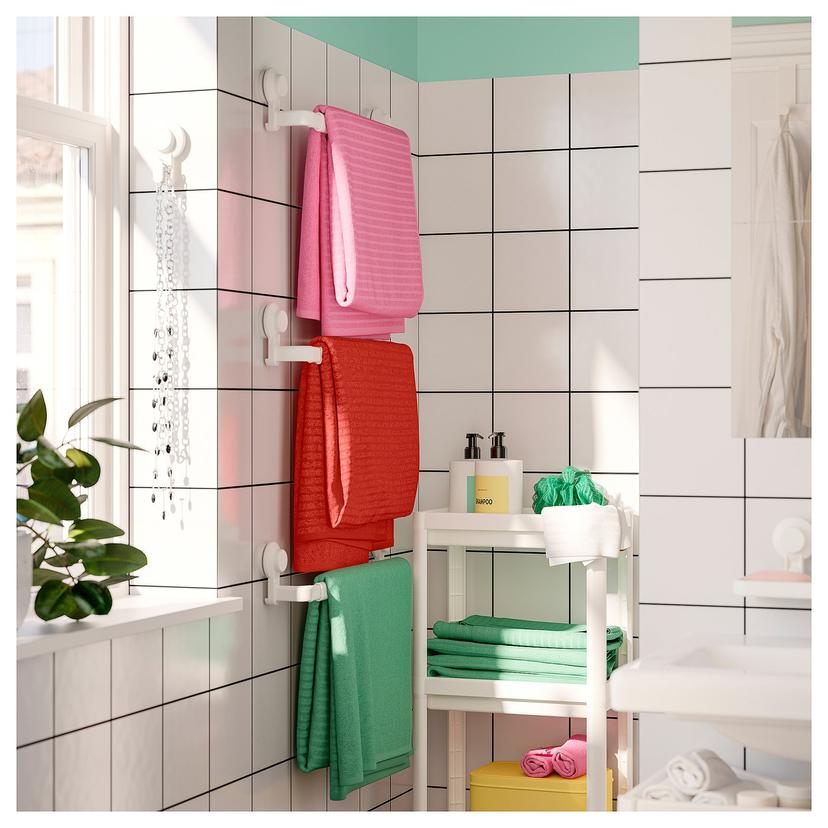 TISKEN — вешалка д/полотенец на присоске, белый