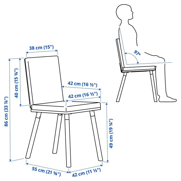 Krzesło,  dimensions