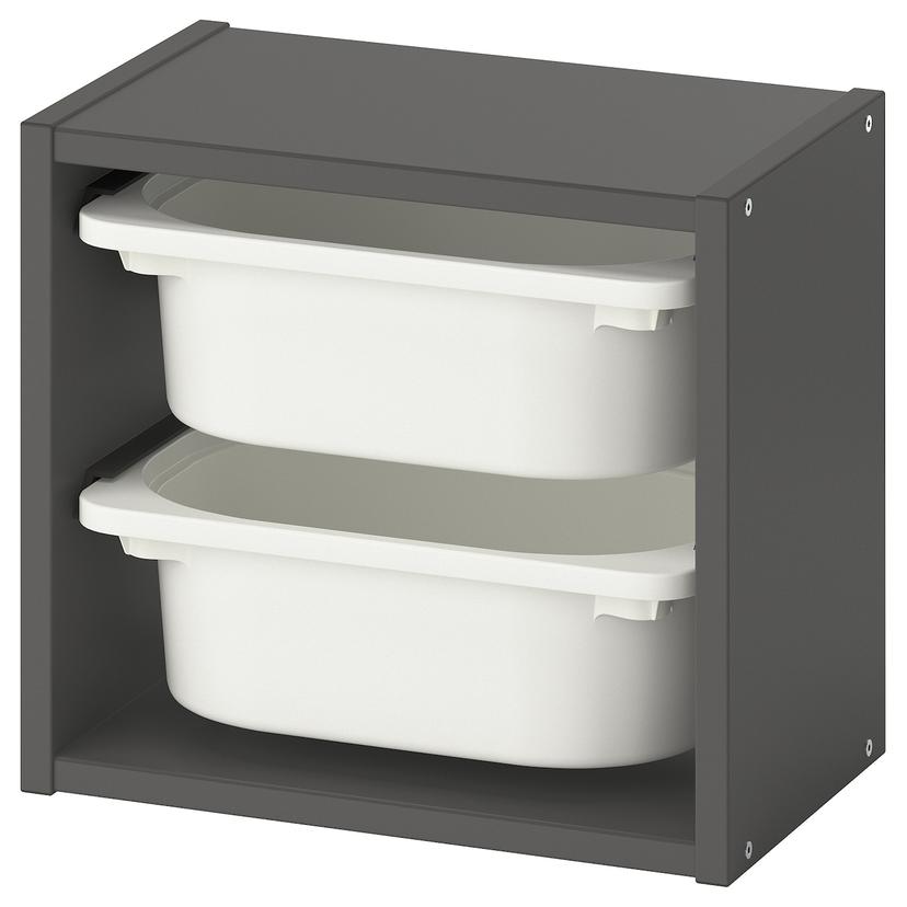 TROFAST — настенный модуль для хранения, серый/белый, 34x21x30 см