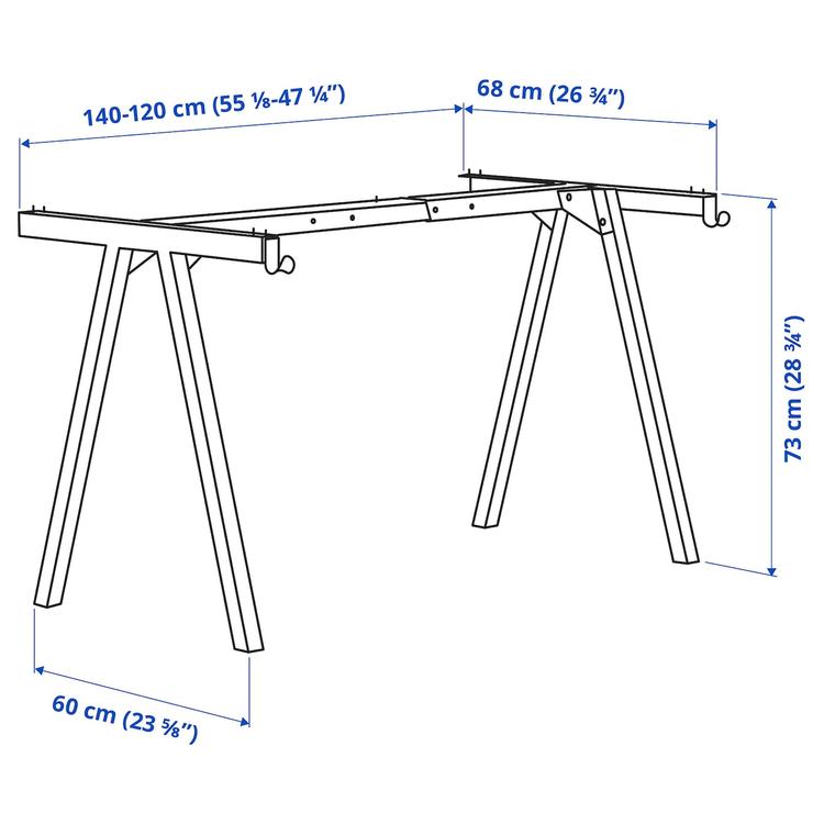 Основание столешницы, 140/160 см dimensions