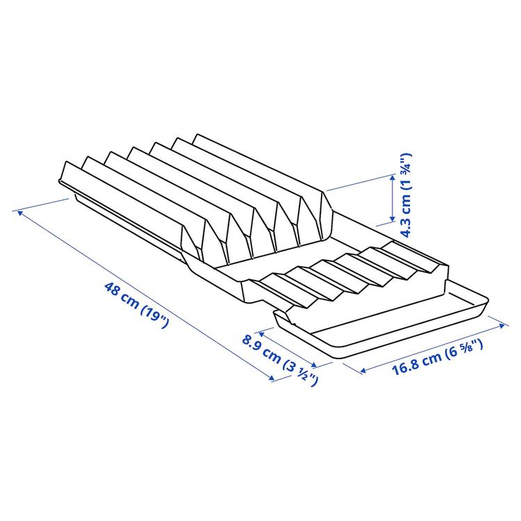 лоток для ножей, антрацит, 20x50 см dimensions