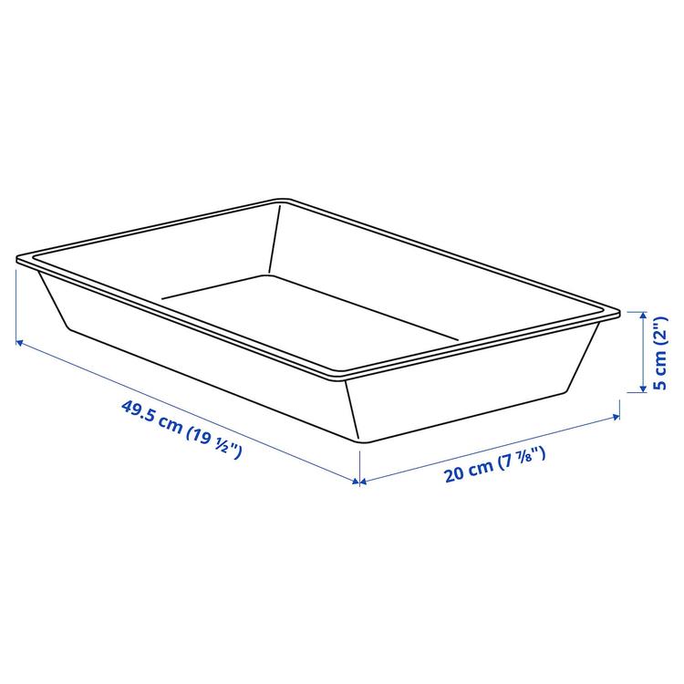 лоток д/кух принадлежностей, белый, 20x50 см dimensions
