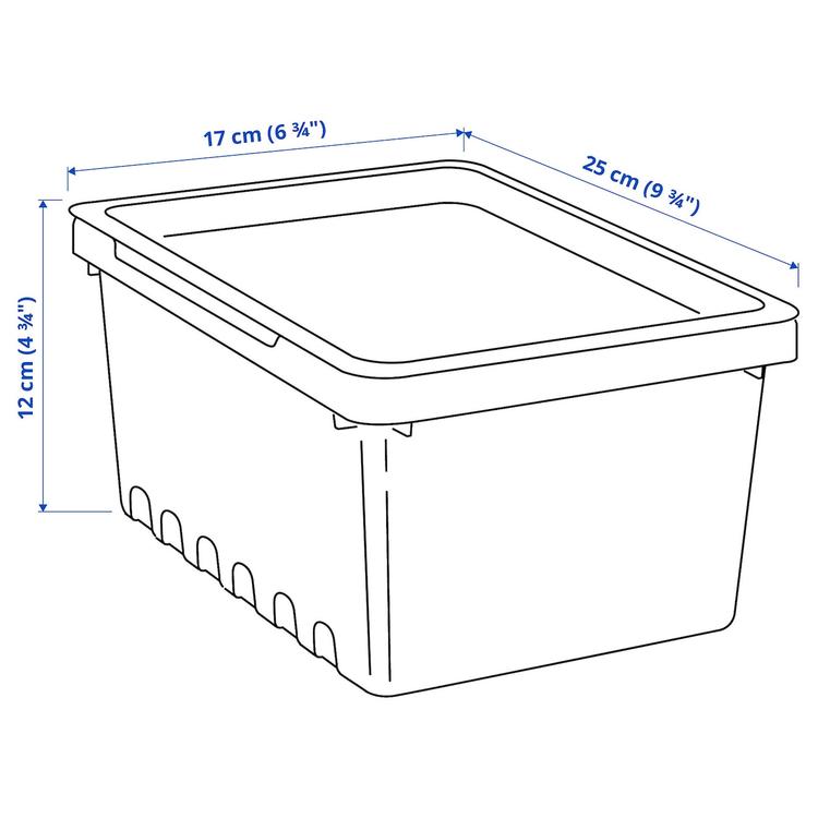 Контейнер с крышкой, 25x17x12 см/3.5 l dimensions