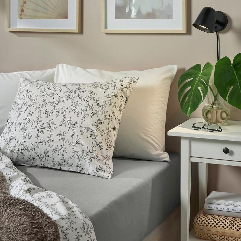 VÅRVIAL — Prześcieradło z gumką, szary, 