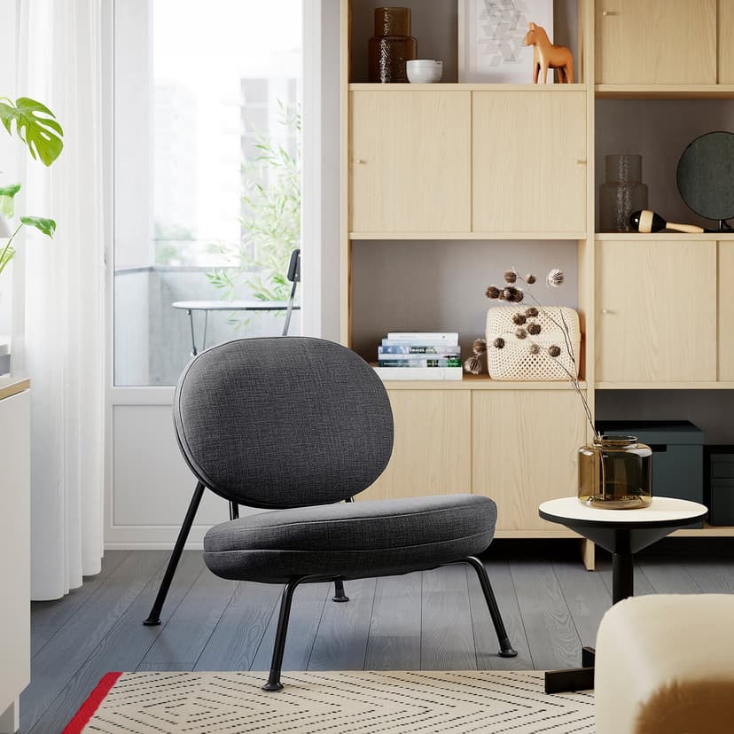 VEINGE — Fotel, Skiftebo antracyt, 