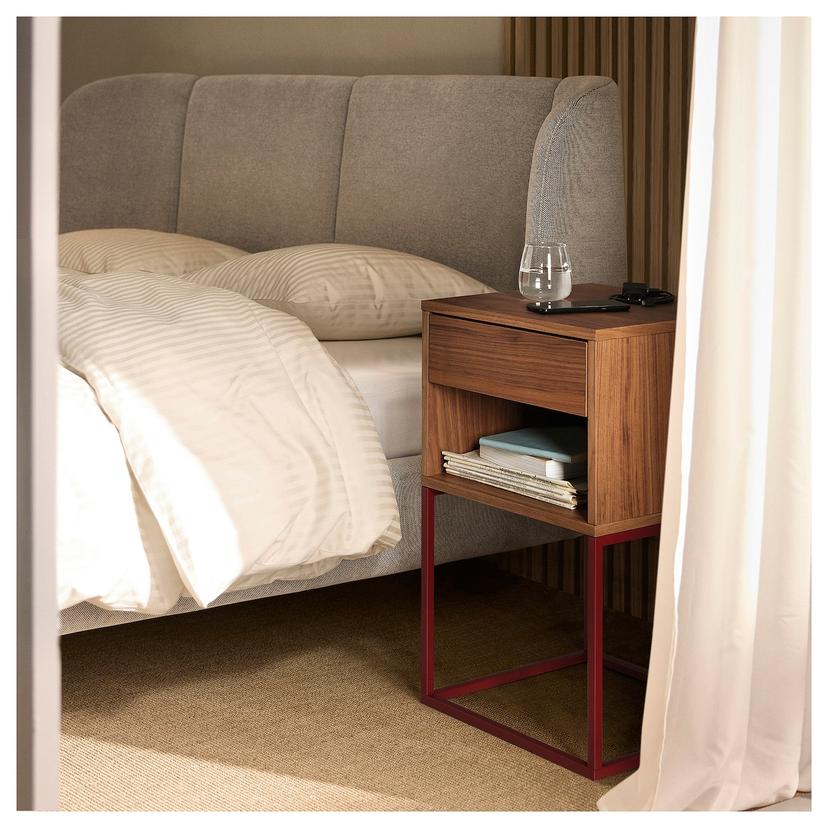 VIKHAMMER — тумба прикроватная, шпон грецкого ореха, 40x39 см