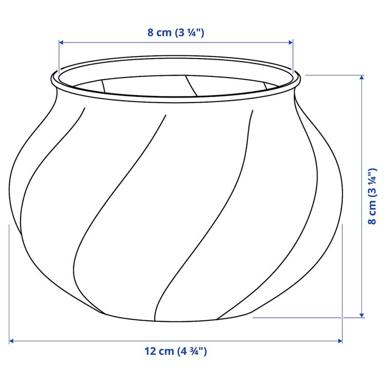 ваза, прозрачное стекло, 8 см dimensions