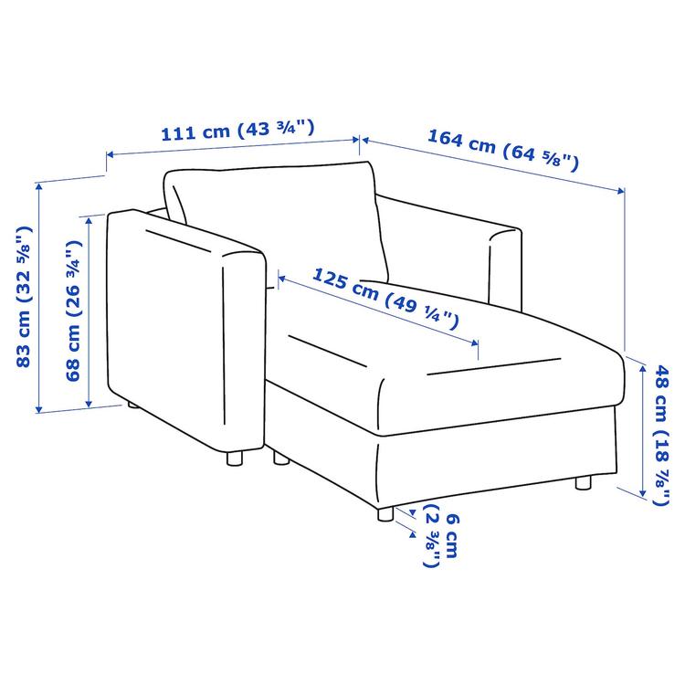 козетка, Gunnared классический серый dimensions