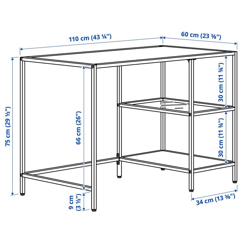 VITTSJÖ — Стол, черно-коричневый/стеклянный