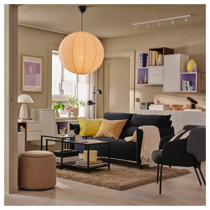 VITTSJÖ — комплект столов, 2 шт, черно-коричневый/стекло, 90x50 см