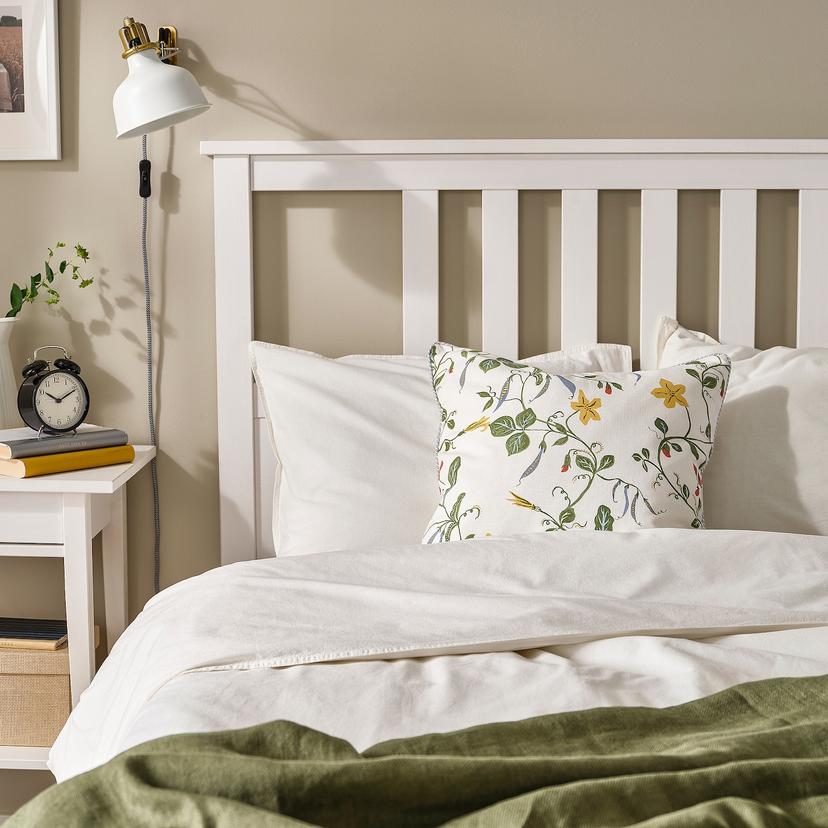 ÄNGSPALPMAL — Poszewka, biały/wzór kwiatowy,