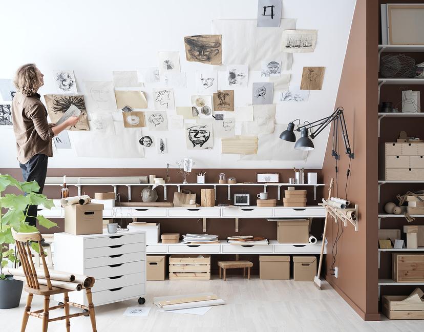 ALEX — тумба с ящиками на колесах, белый, 67x66 см