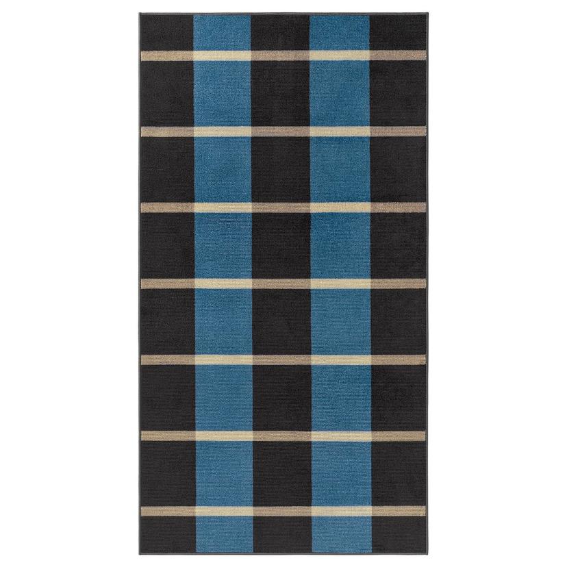 ARBETSZON — Серо-голубой клетчатый ковер с низким ворсом