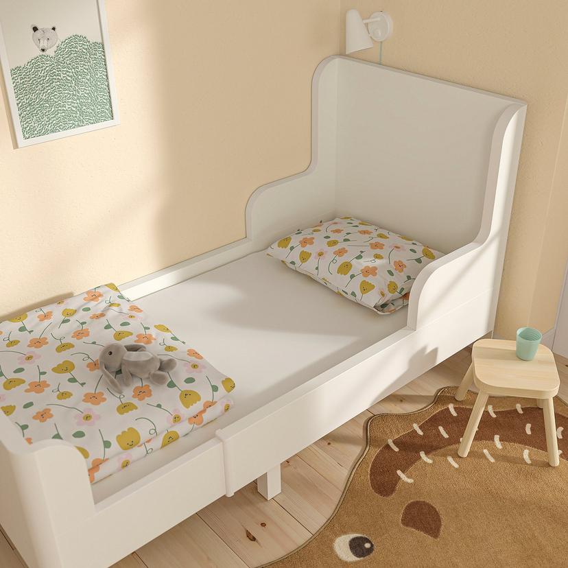 BARNDRÖM — Prześcieradło z gumką/łóżko rozsuwa, biały,