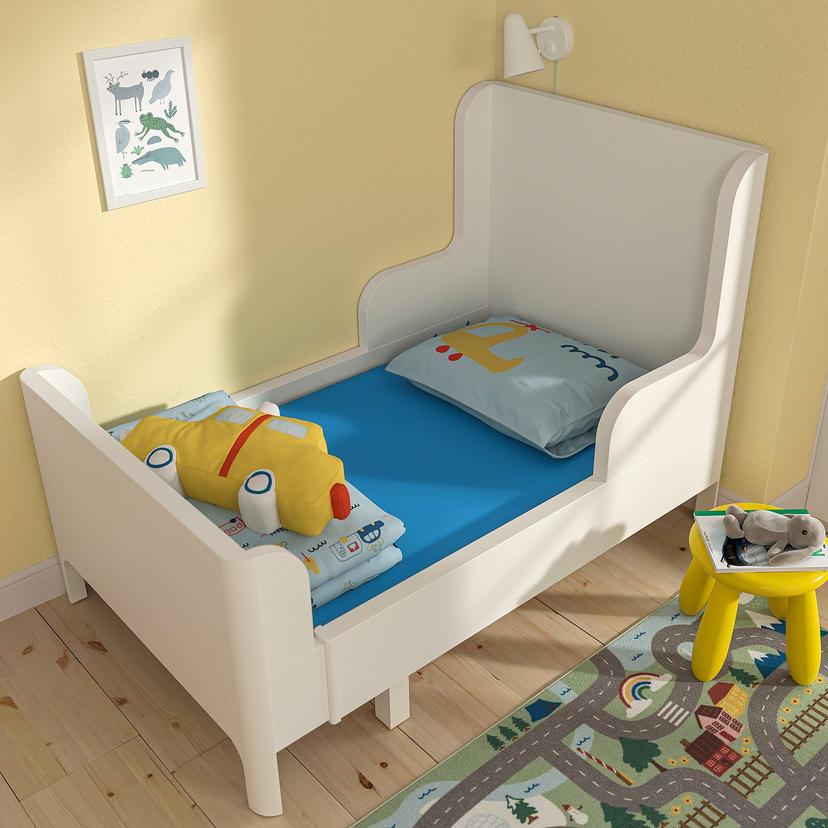 BARNDRÖM — Prześcieradło z gumką/łóżko rozsuwa, niebieski,