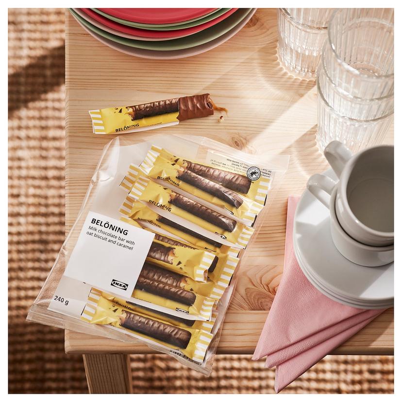 BELÖNING — молочный шоколад, с овсяным печеньем и карамелью Cертифицировано Rainforest Alliance, 40 гр