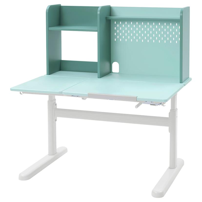 BERGLÄRKA — Стол, бирюзово-белый, наклонный