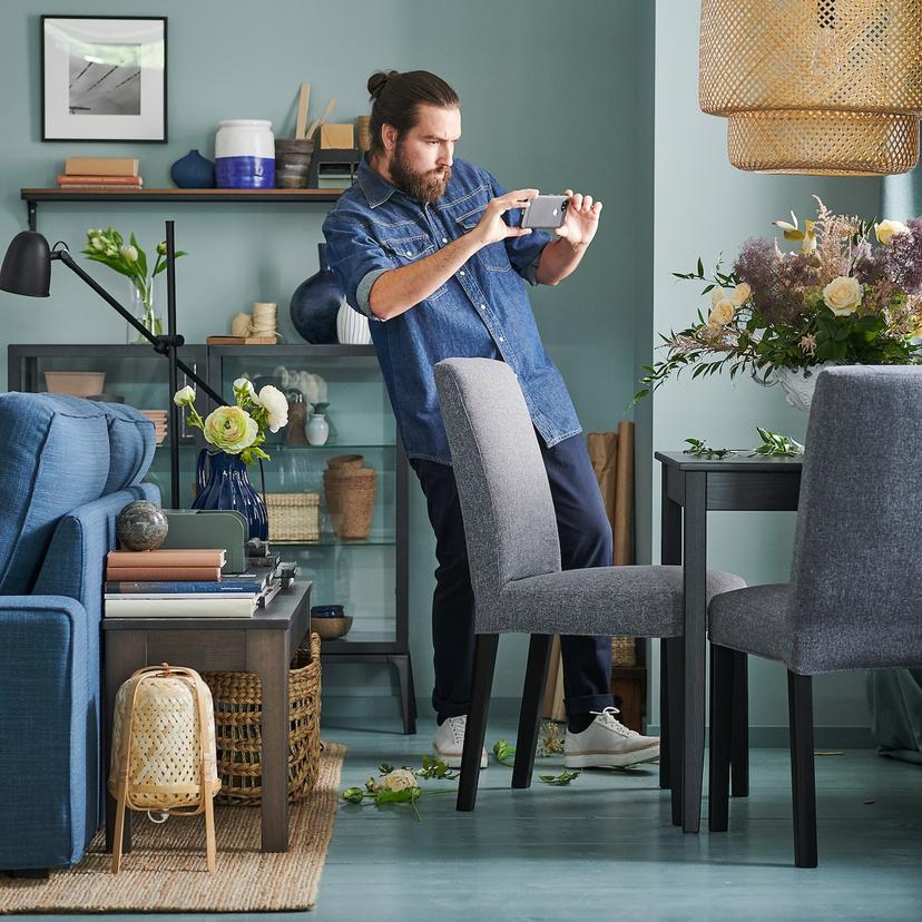 BERGMUND — стул, черный/Gunnared классический серый