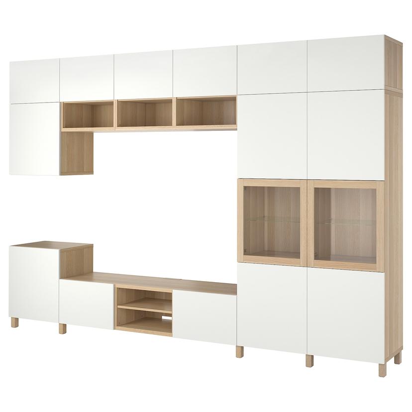 BESTÅ — комбинация для ТВ/стеклянные дверцы, 360x42x240 см