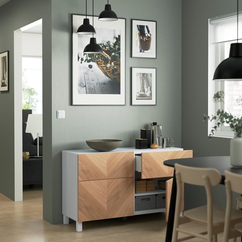 BESTÅ — комб для хран с дверц/ящ, 120x42x74 см