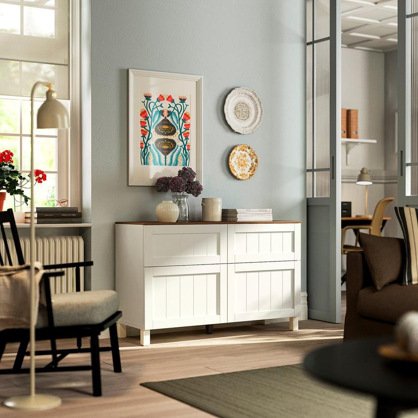 BESTÅ — Kombinacja regałowa z drzw/szuf, 120x42x75 см