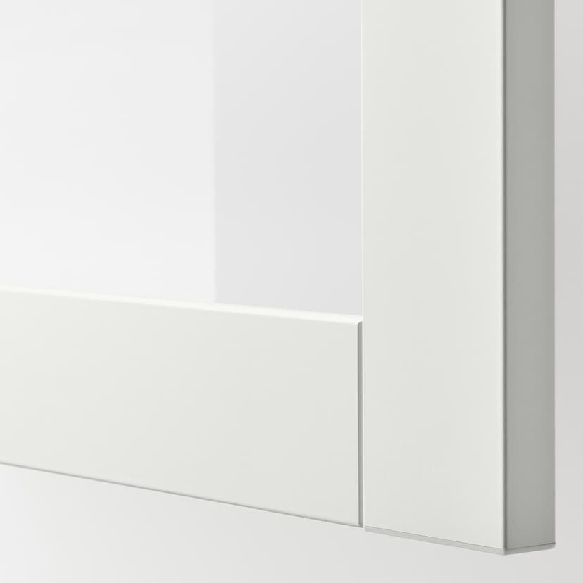 BESTÅ — комбинация настенных шкафов, белый/Sindvik прозрачное стекло, 120x42x64 см
