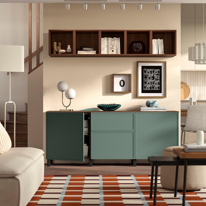 BESTÅ — Комплект с ящиками, 180x42x75 см