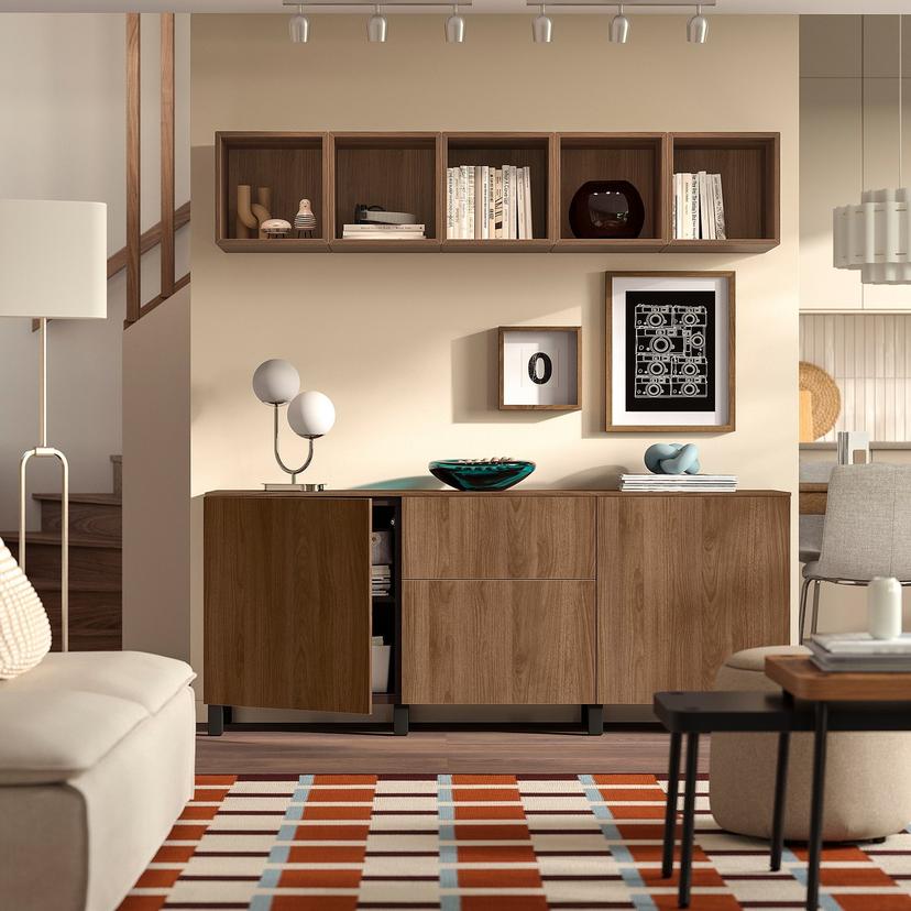 BESTÅ — Комплект с ящиками, 180x42x75 см