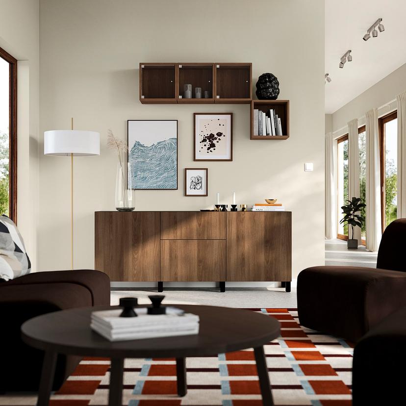 BESTÅ — Комплект с ящиками, 180x42x74 см