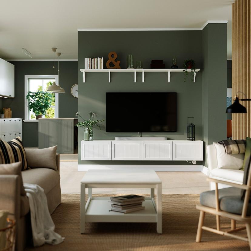 BESTÅ — Тумба для телевизора с дверцами, 240x42x38 см