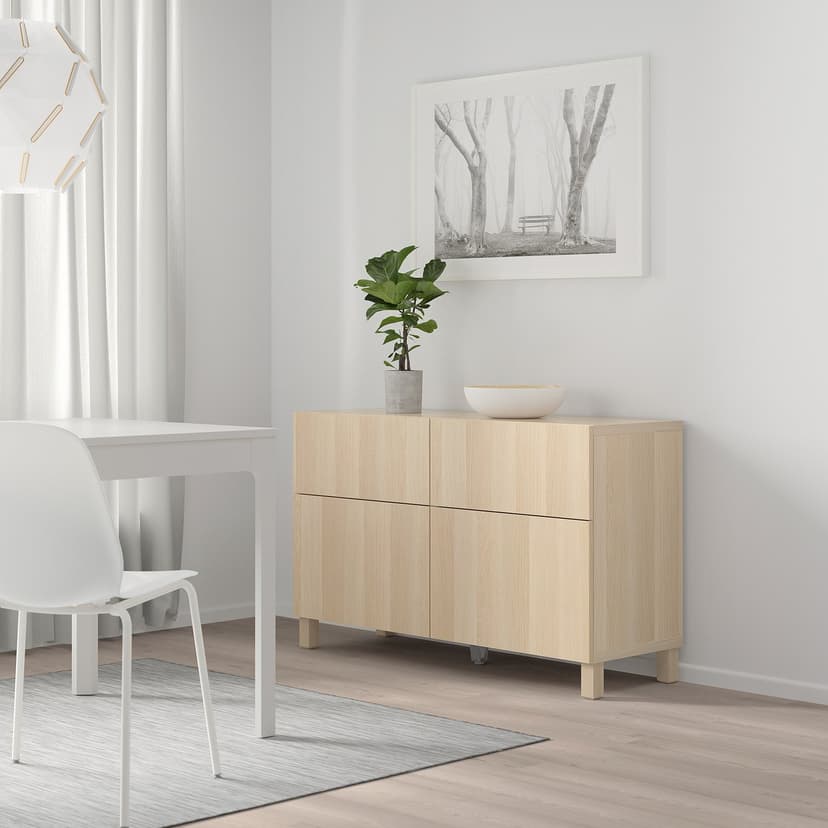 BESTÅ — Каркас, под беленый дуб, 120x40x64 см