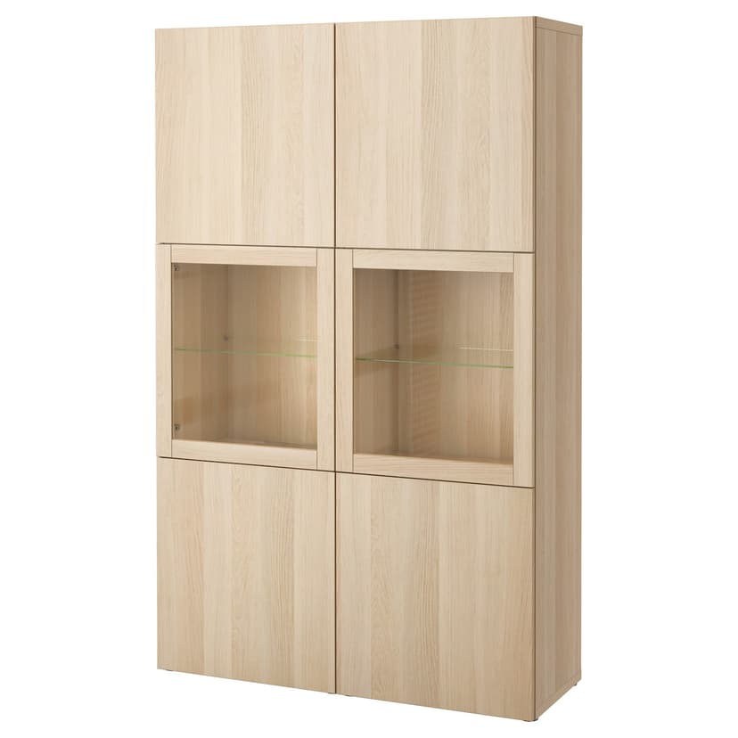 BESTÅ — комбинация д/хранения+стекл дверц, 120x42x193 см