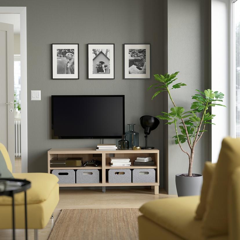 BESTÅ — тумба под ТВ, под беленый дуб, 120x40x48 см