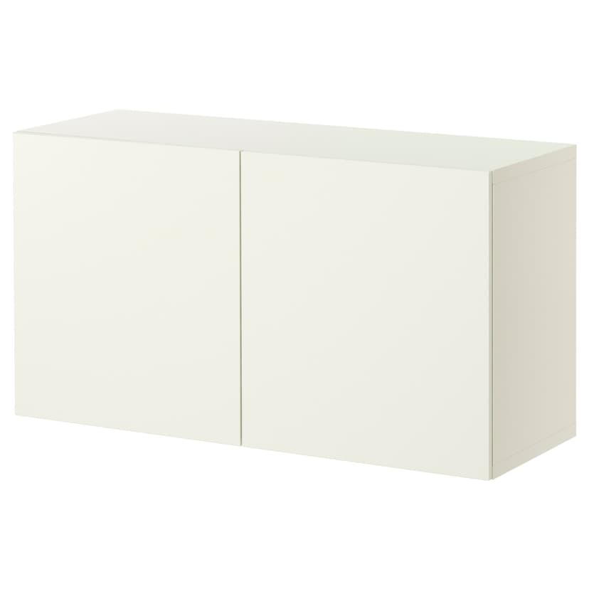 BESTÅ — Стеллаж с дверьми, белый/Lappviken белый, 120x42x64 см