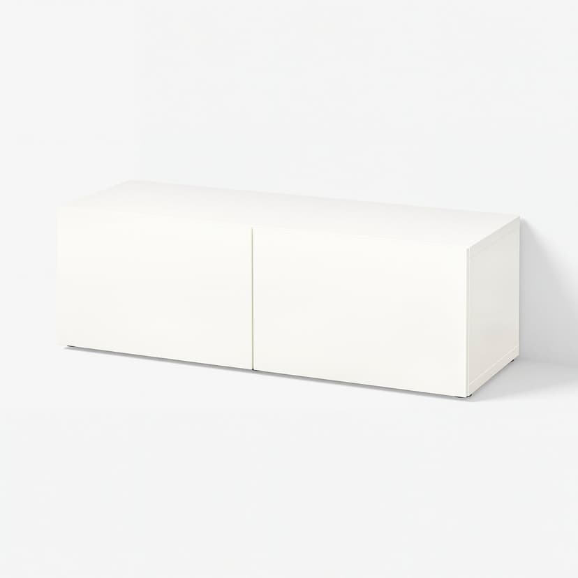 BESTÅ — Стеллаж с дверьми, белый/Lappviken белый, 120x42x38 см