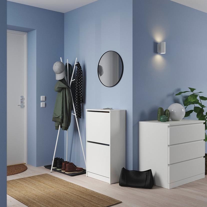 BISSA / EKRAR — мебель для прихожей, 4 предм., белый/серый