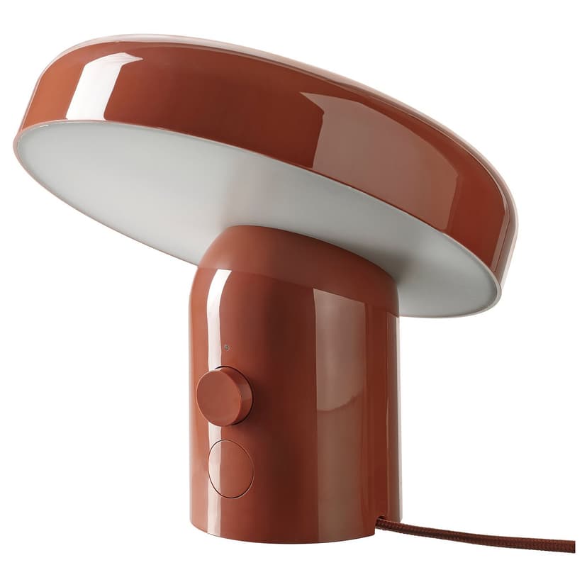 BLOMPRAKT — Lampa z głośnikiem Bluetooth, czerwony,