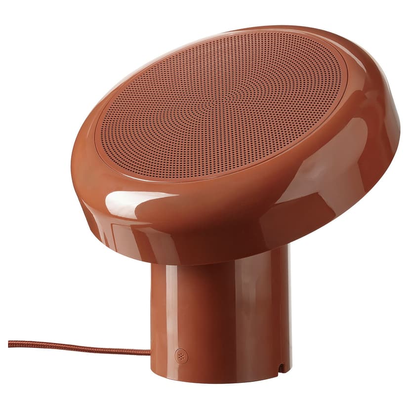 BLOMPRAKT — Lampa z głośnikiem Bluetooth, czerwony,