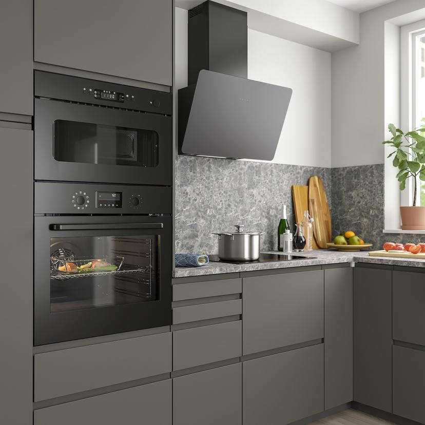 BRÄNDBO — духовка с горячим обдувом, IKEA 500 черный