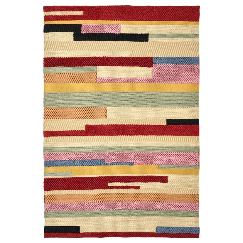 BRÖNDEN — ковер, короткий ворс, ручная работа разноцветный/красный, 133x195 см