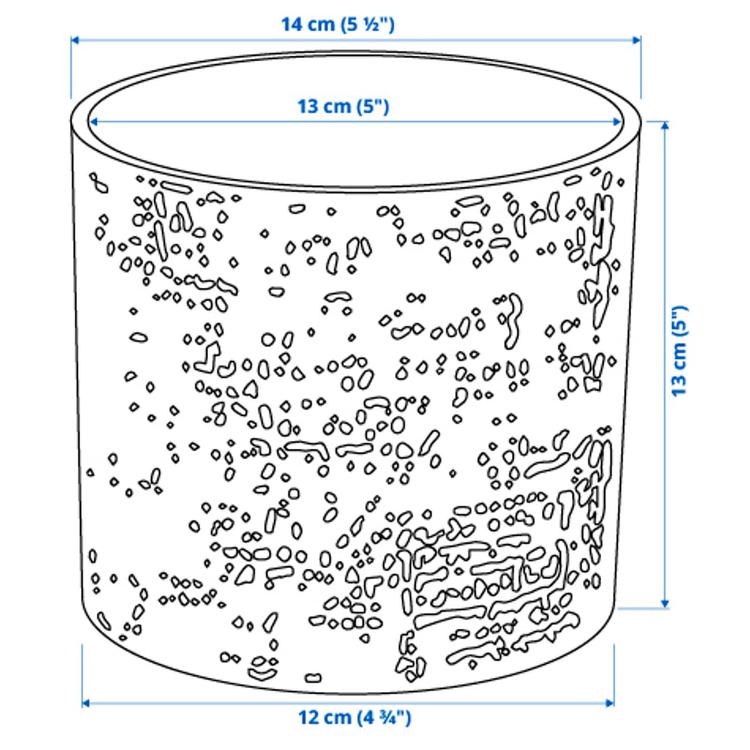 кашпо, д/дома/улицы белый, 12 см dimensions