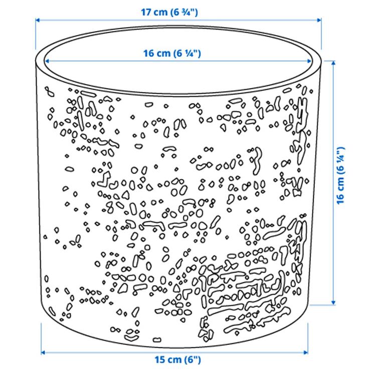 кашпо, д/дома/улицы белый, 15 см dimensions